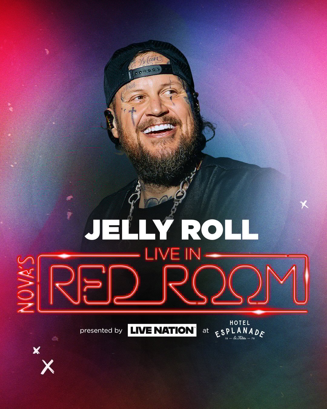 International star Jelly Roll debuts in Nova's Red Room - RadioInfo  Australia